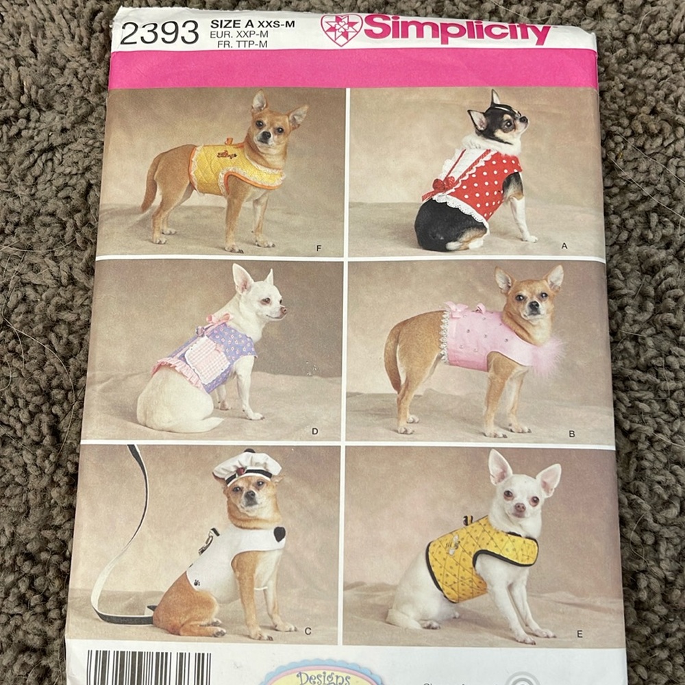 Simplicity 2393 dog costumes  new